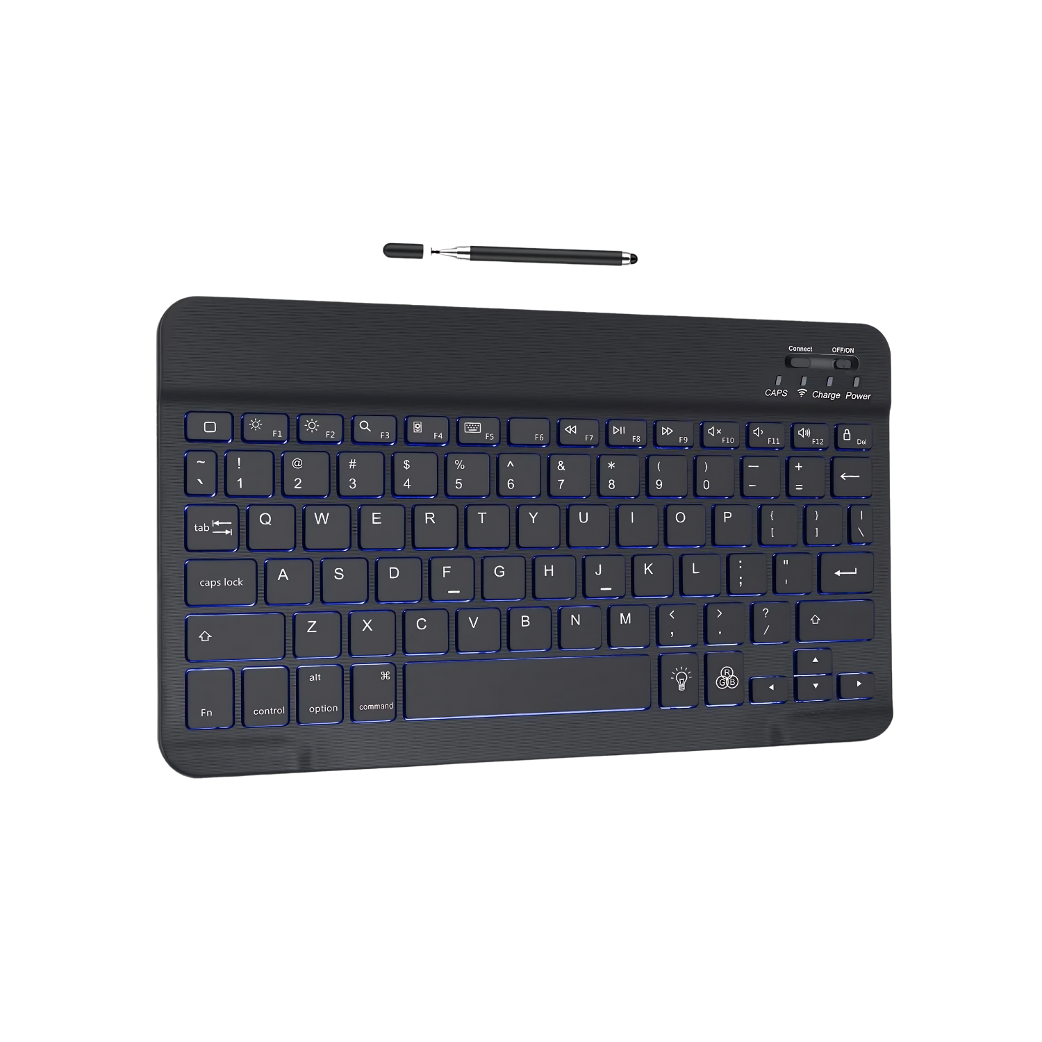 Bluetooth Keyboard, SINBINTA, 7-Color Backlight, Ultraslim, Wireless, Type-C Cable, Rechargeable Battery, Compatible with Tablets and Smartphones