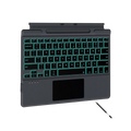 Wireless Keyboard, With touchpad and stylus pen support, Adjustable angle, Non-slip bottom, Capacitive pen, Portable, Bluetooth connection, 7-color backlight