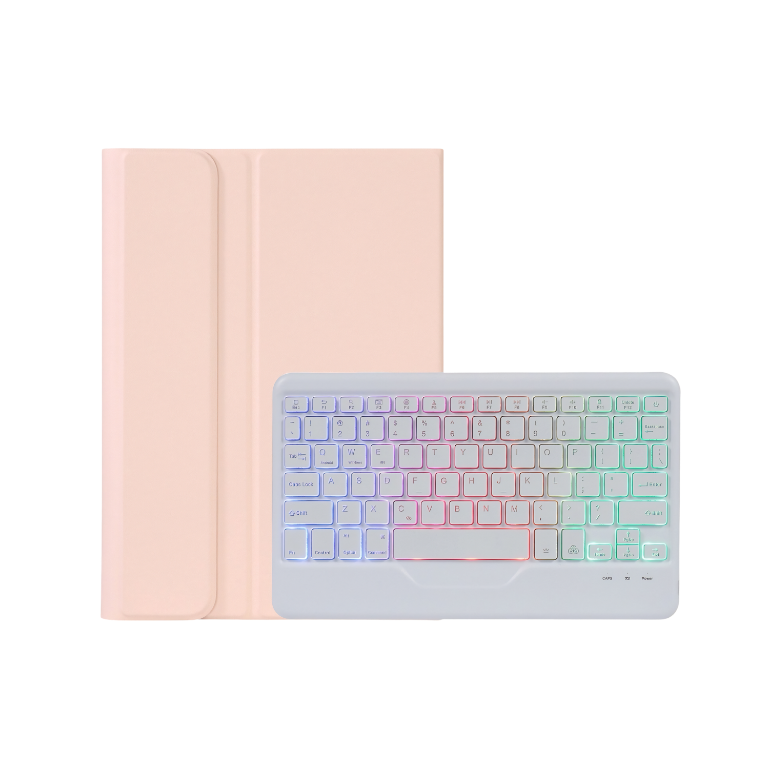 Bluetooth 3.0 keyboard case for Xiaomi Pad 5 / 5 Pro, with stand, detachable keyboard, tricolor lighting, pink