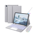 Touchpad Keyboard Case, JODAKOR®, For Samsung Galaxy Tab A9 Plus 11", Wireless, Bluetooth, 7-Color Backlight, With Pen, Mouse, Silicone Keyboard Membrane, Gray