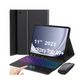 Touchpad Keyboard Case, For Samsung Galaxy Tab A9 Plus 11", Wireless, Bluetooth, 7-Color Backlight, With Pen, Mouse, Silicone Keyboard Membrane