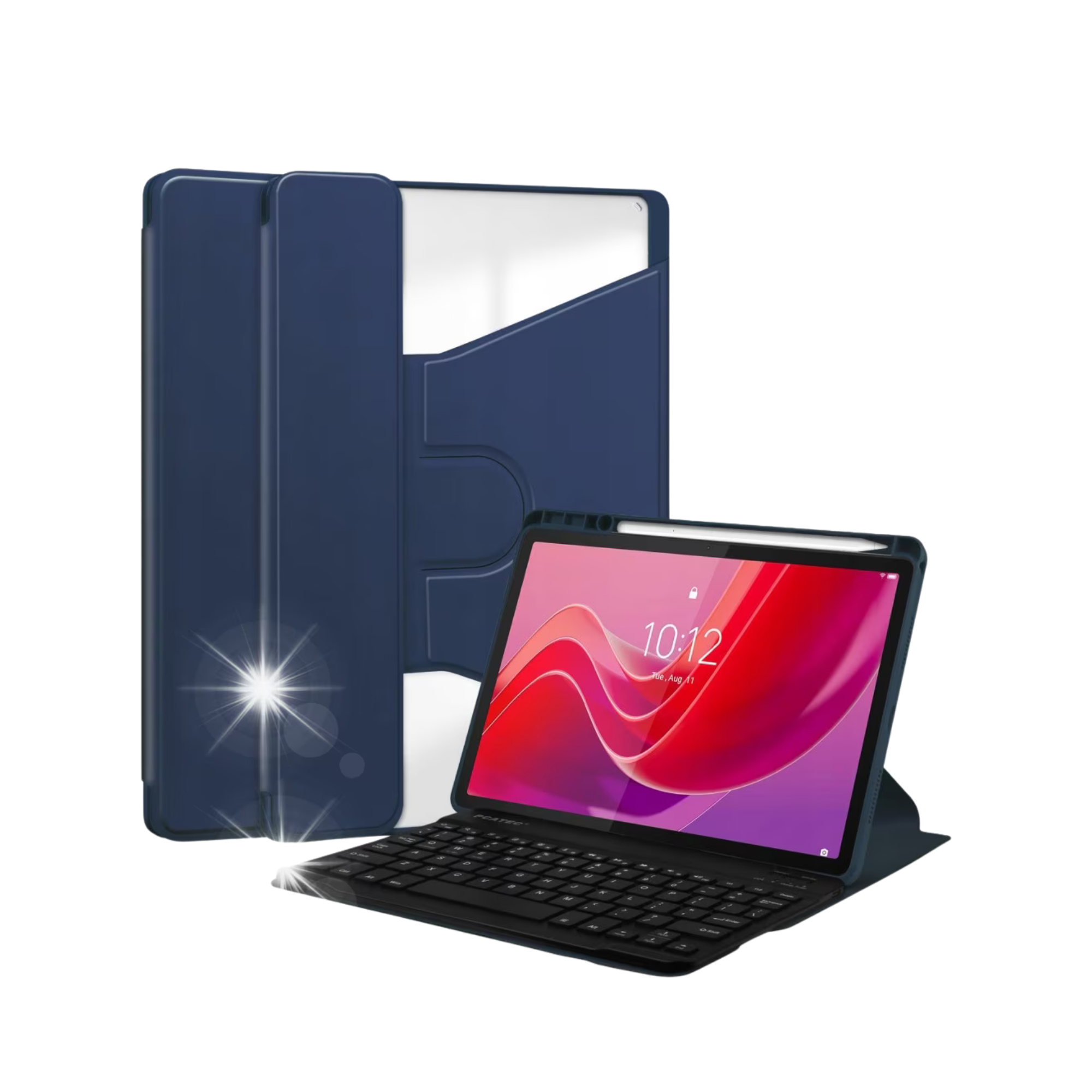 Калъф 2 в 1 с Bluetooth клавиатура за Lenovo Tab M11, 360° въртене, гранат, PU, включена стойка