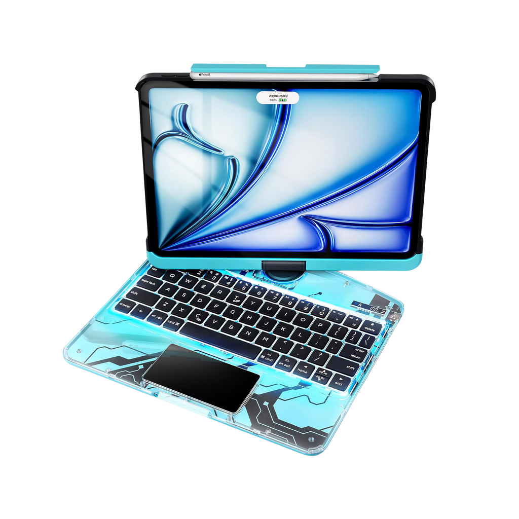 Compatible for iPad Air 11" Case With Keyboard (M3/M2, 2025/2024) and Air 5/4th Gen, iPad Pro 11 (2022/2021/2020). 360 ° Rotatable Multi-Touch Trackpad Blue