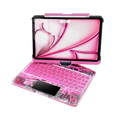 Compatible for iPad Air 11" Case With Keyboard (M3/M2, 2025/2024) and Air 5/4th Gen, iPad Pro 11 (2022/2021/2020/2018). 360 ° Rotating Multi-Touch Trackpad, RGB Backlit Keyboard Pink