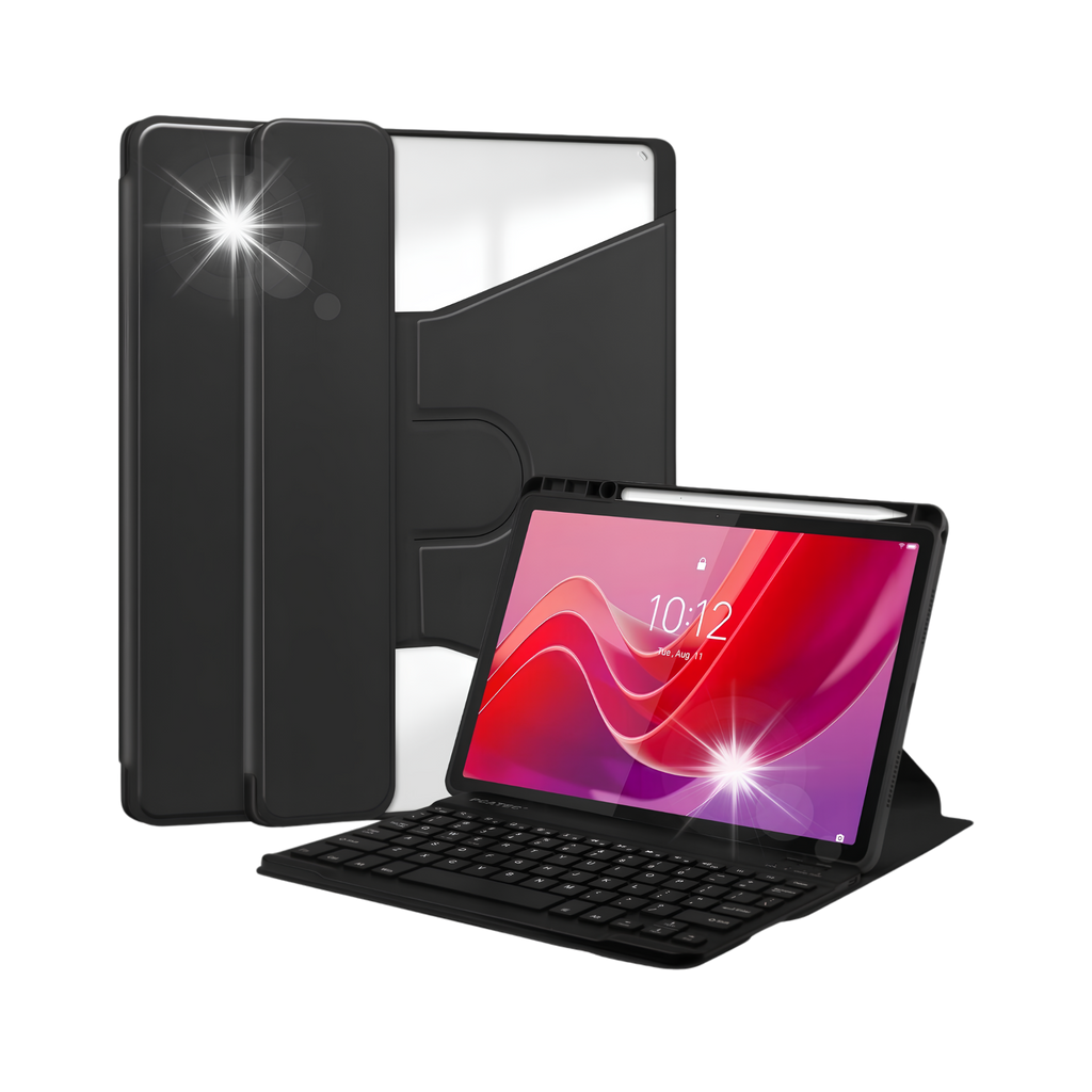 2 in 1 case with Bluetooth keyboard for Lenovo Tab M11 tablet, 360° rotating, black