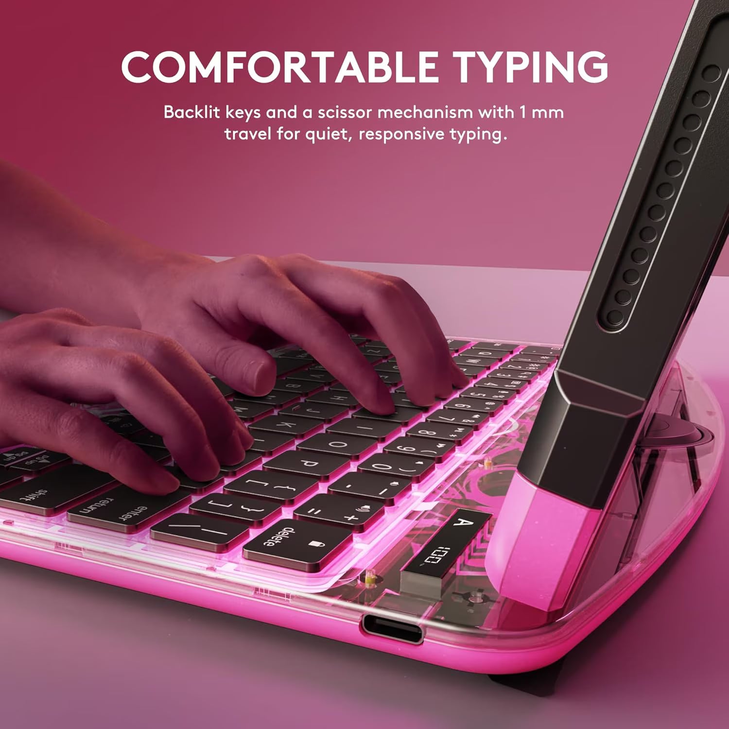Compatible for iPad Air 11" Case With Keyboard (M3/M2, 2025/2024) and Air 5/4th Gen, iPad Pro 11 (2022/2021/2020/2018). 360 ° Rotating Multi-Touch Trackpad, RGB Backlit Keyboard Pink