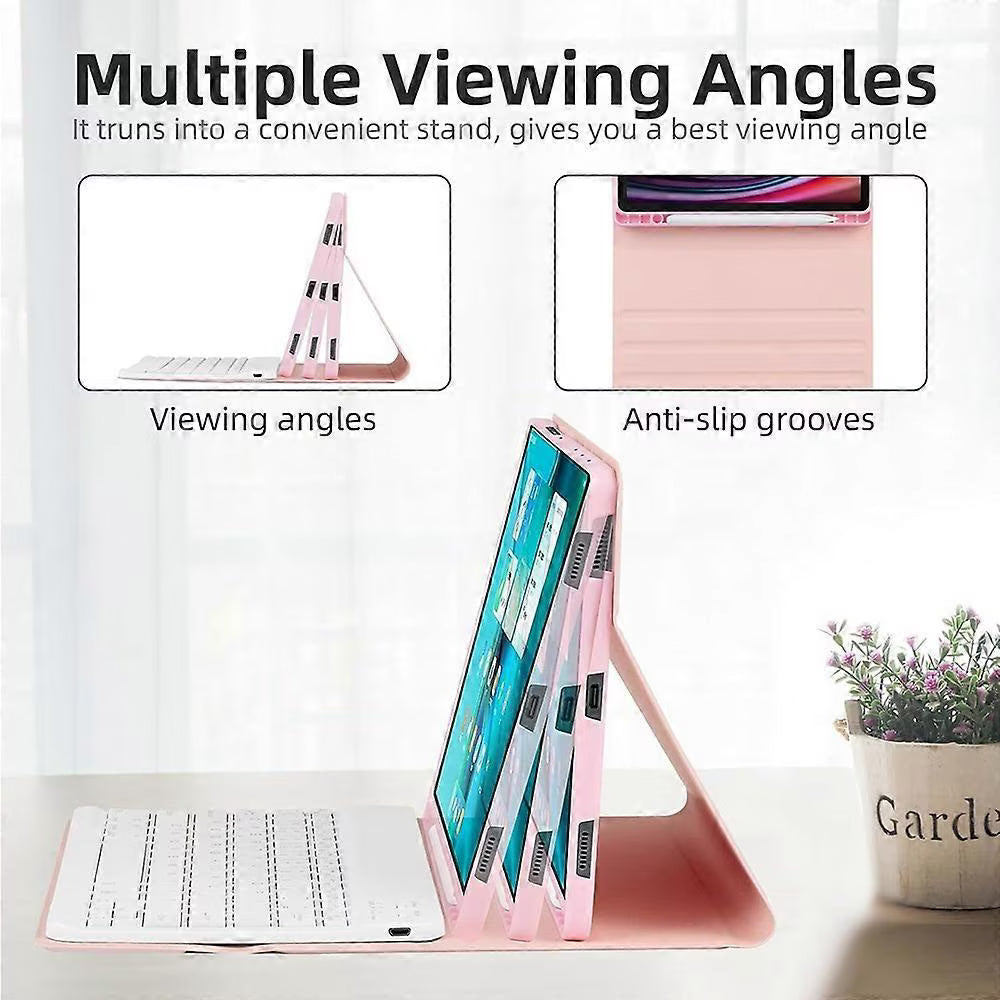 Bluetooth keyboard and mouse set, leather stand, RGB lighting