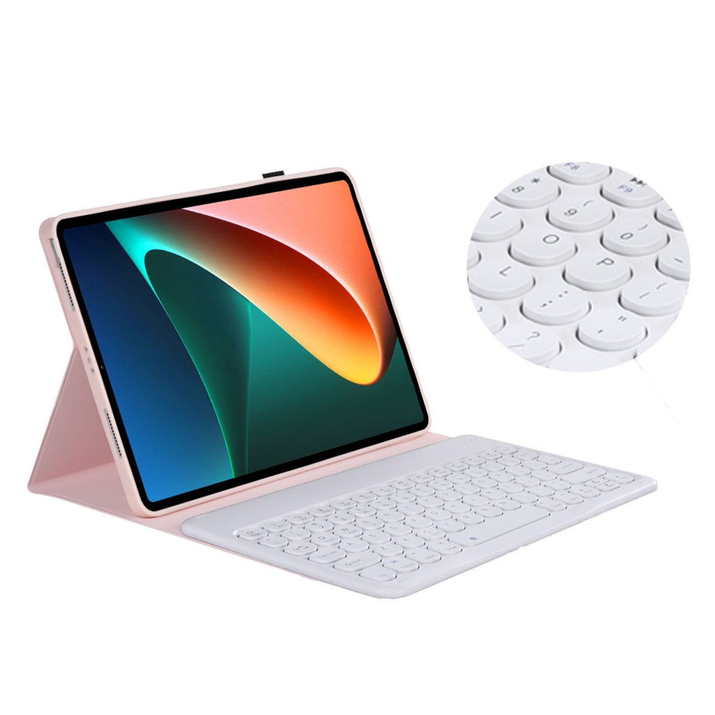 Bluetooth 3.0 keyboard case for Xiaomi Pad 5 / 5 Pro, detachable keyboard, with stand, pink color