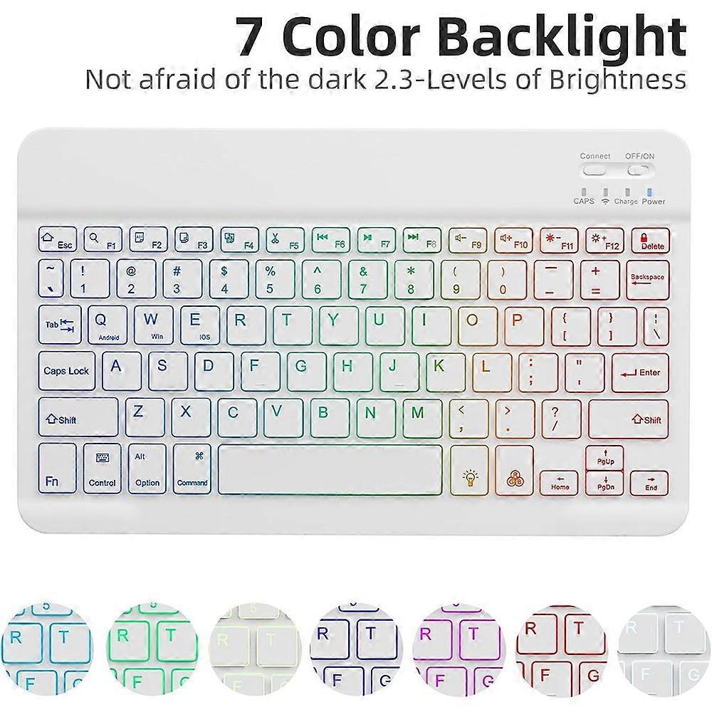 Bluetooth keyboard and mouse set, leather stand, RGB lighting