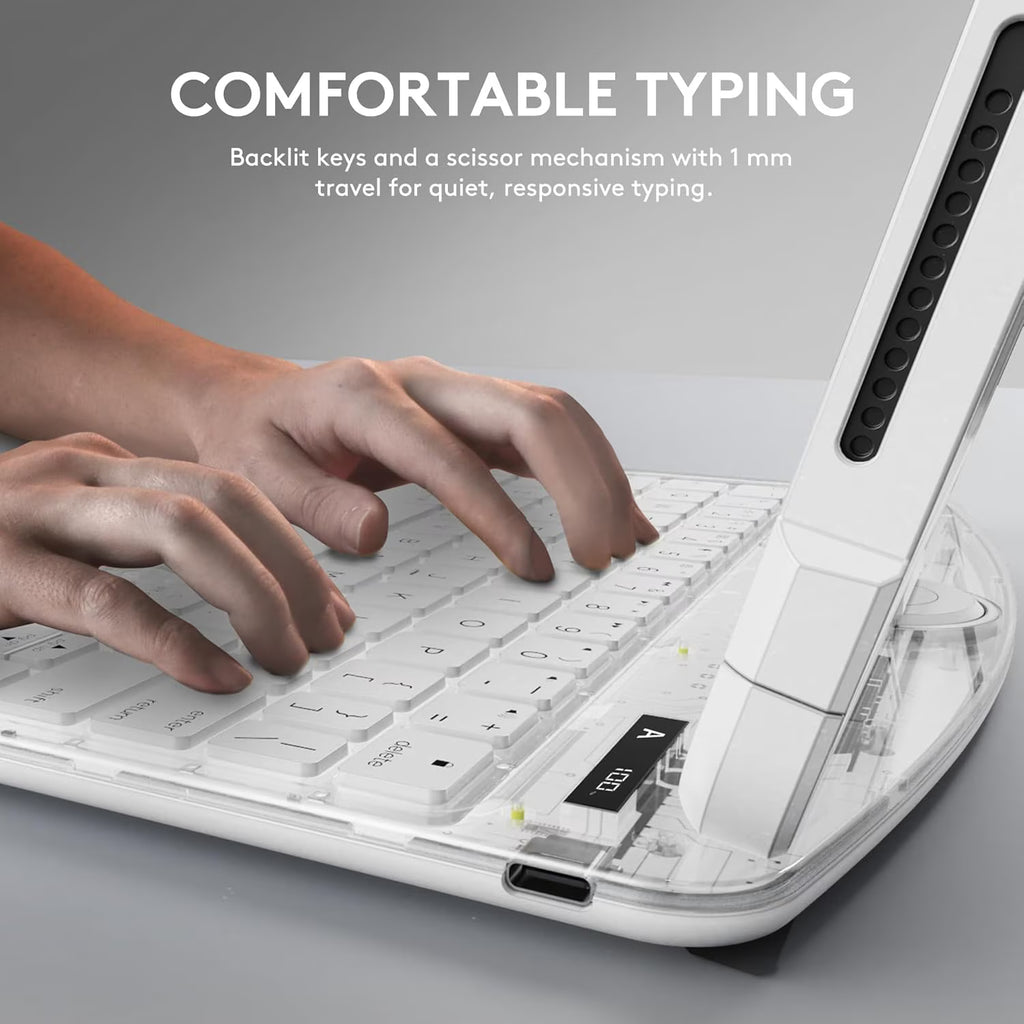 Compatible for iPad Air 11" Case With Keyboard (M3/M2, 2025/2024) and Air 5/4th Gen, iPad Pro 11 (2022/2021/2020/2018). 360 ° Rotating Multi-Touch Trackpad White