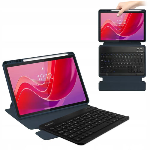 2 in 1 case with Bluetooth keyboard for Lenovo Tab M11, 360° rotating, garnet, PU, stand included