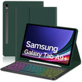 Keyboard Case, compatible with Samsung Galaxy Tab A9+ 11'' green, Wireless, Bluetooth, LED lighting, Protective case