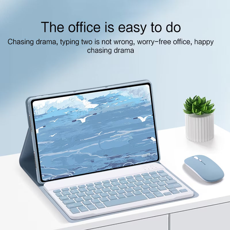 Bluetooth keyboard case for Xiaomi Pad 5 / Pad 5 Pro 11 inch, detachable keyboard, PU leather, Blue