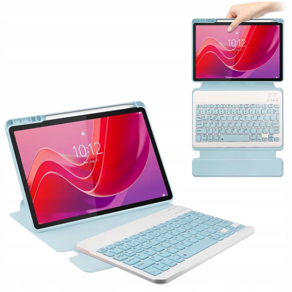 2 in 1 case with Bluetooth keyboard for Lenovo Tab M11, 360° rotating, light blue
